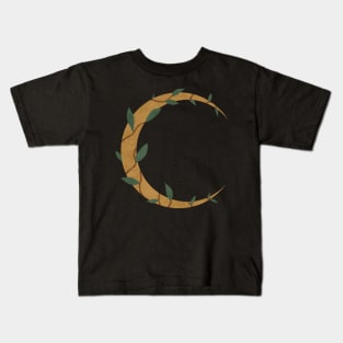 Crescent Moon with Vine Kids T-Shirt